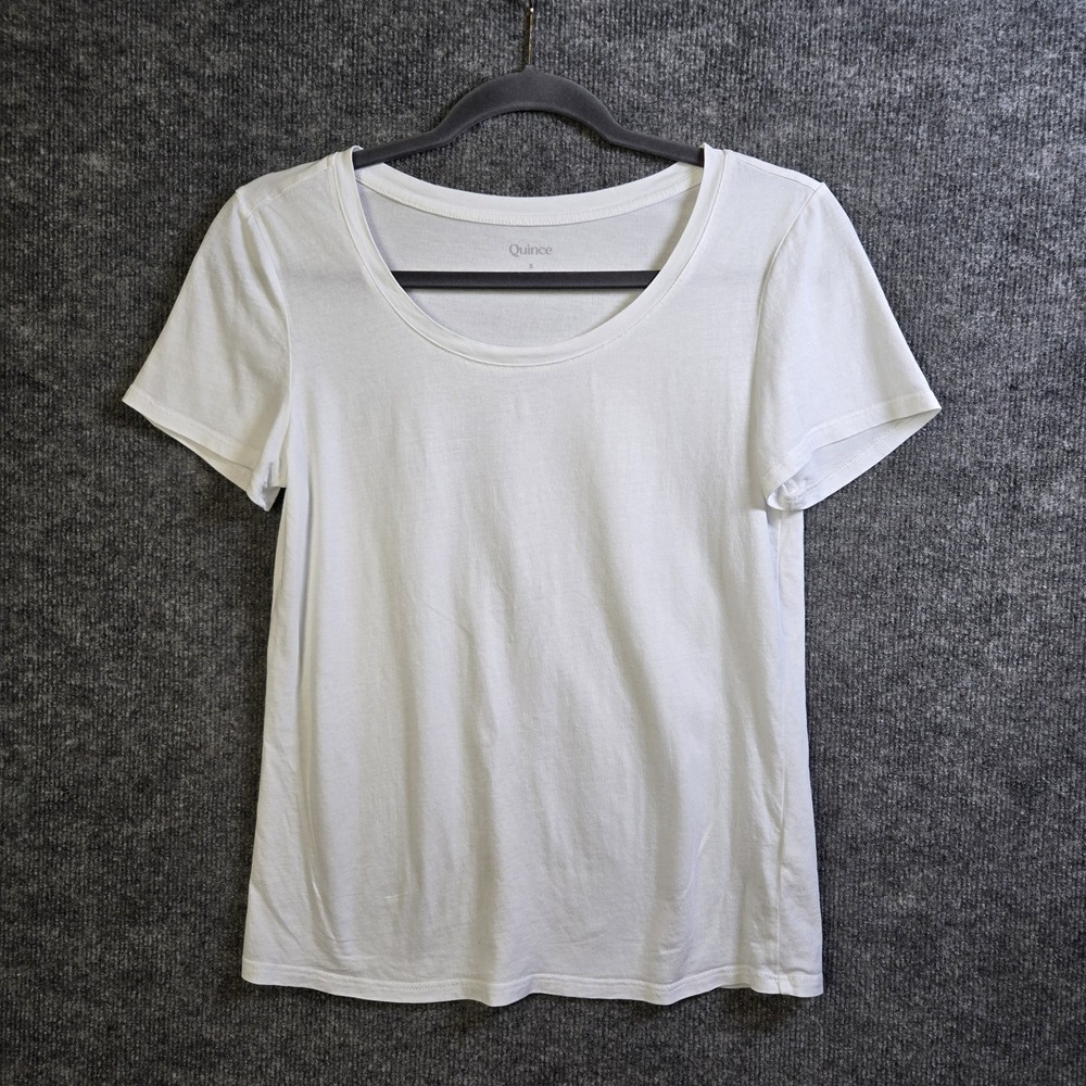 Quince T Shirt Womens S White Scoop Neck Short Sleeve Everyday